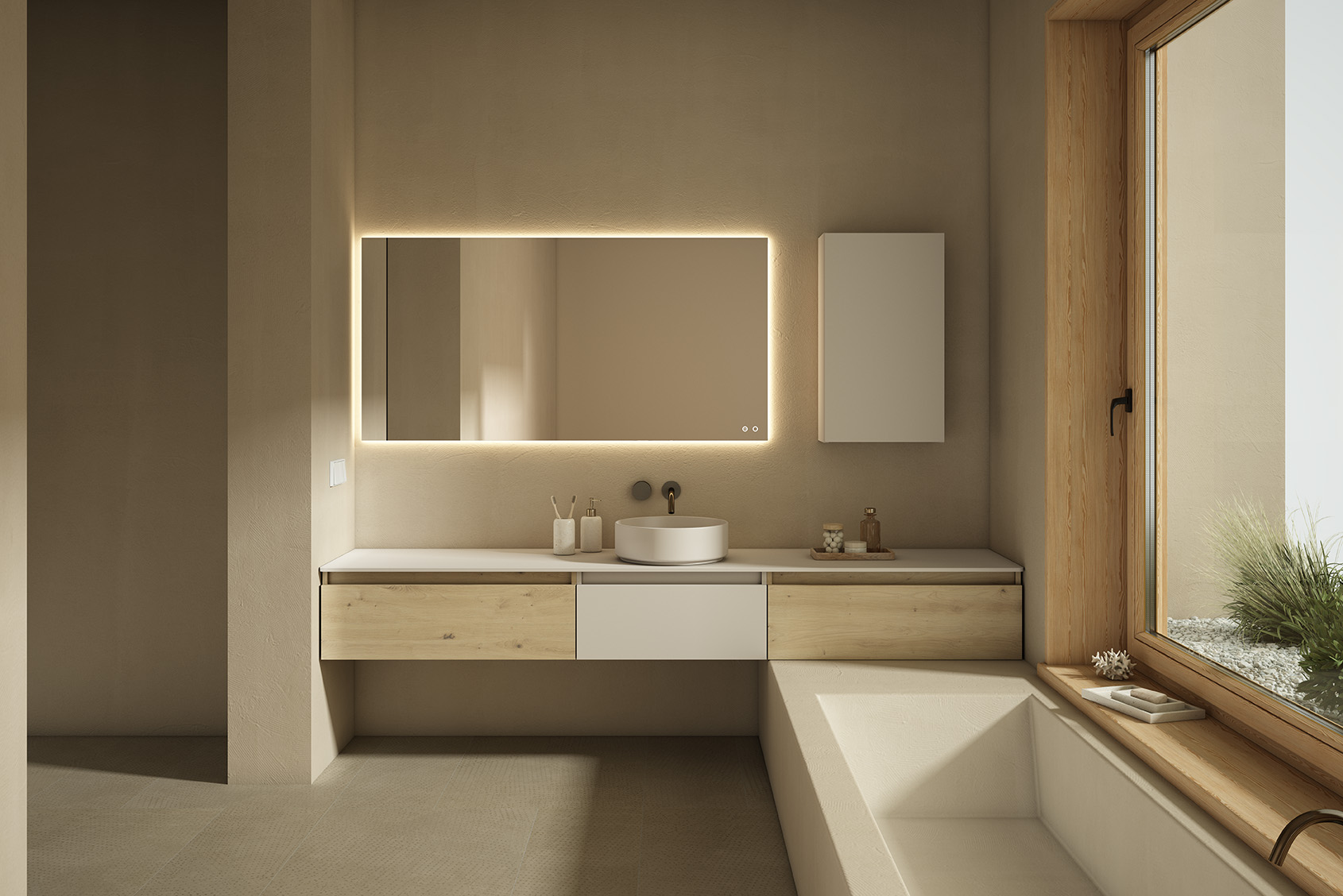 Espacio de baño Visobath con luz natural